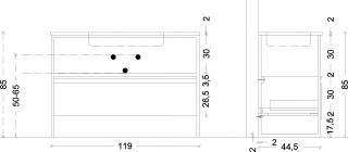 Ящик под консоль Armadi Art Loft 120см тёмное дерево 894-120-D